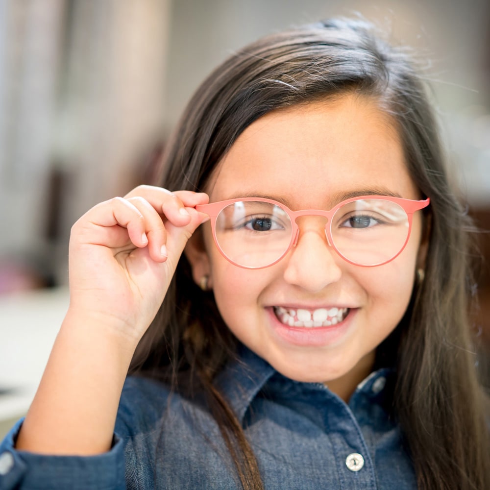 Child wearing glasses